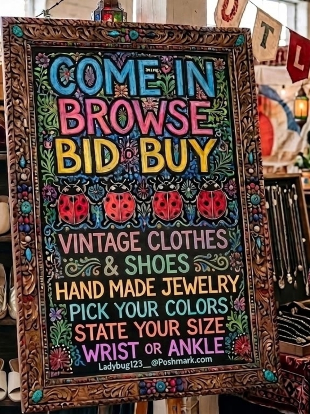 Colorful Hand-Lettered Wall Sign - Multicolor